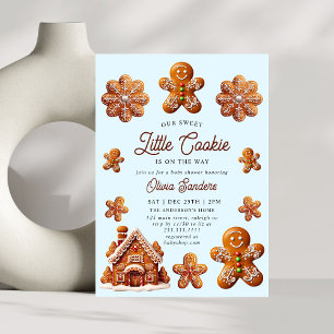 Gingerbread House Christmas Cookie Baby Shower Invitation