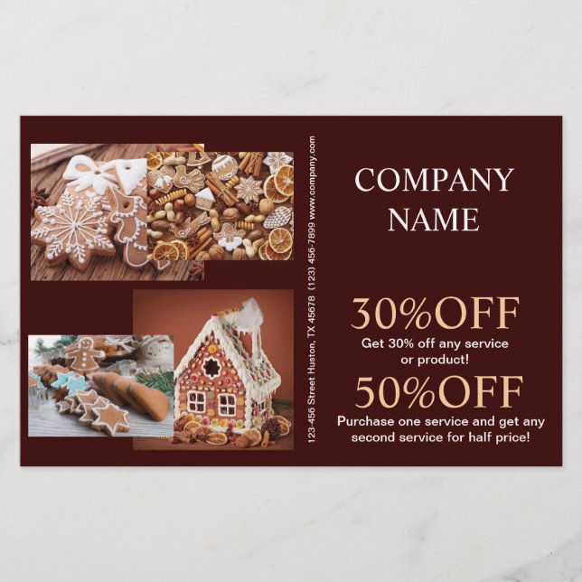 gingerbread house Christmas cookie bakery Flyer (Front)