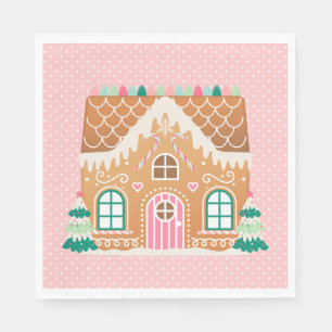 Gingerbread  House   Christmas Cookie Exchange  Napkin