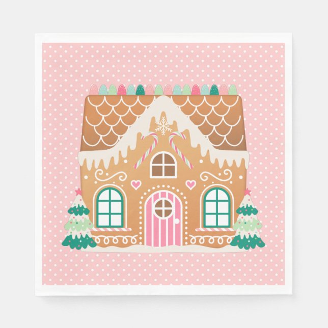 Gingerbread  House | Christmas Cookie Exchange  Napkin (Front)