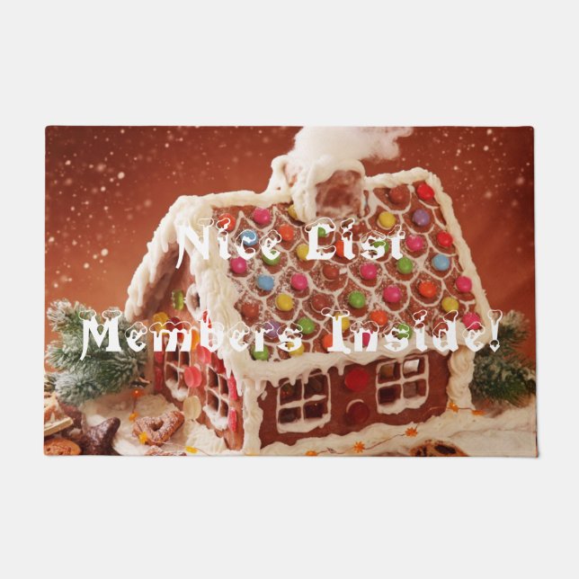 gingerbread house Christmas Doormat (Front)