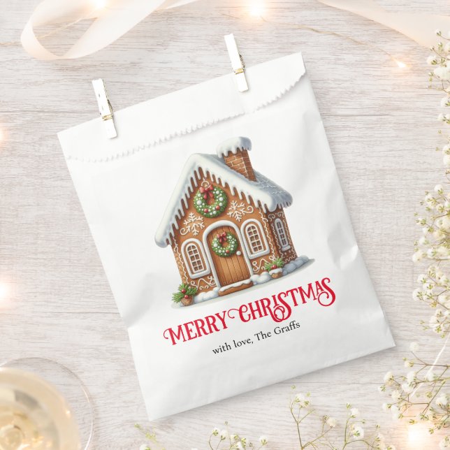 Gingerbread House Christmas Favour Bag (Clipped)