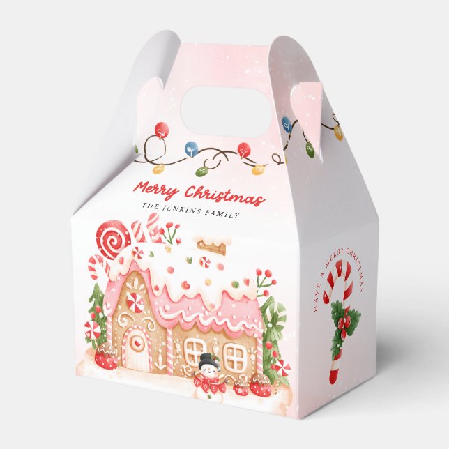 Gingerbread House Christmas Favour Box (Front Side)