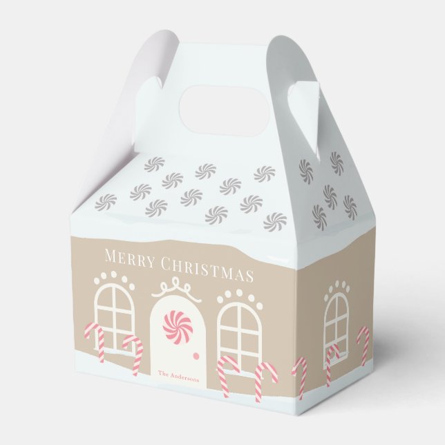 Gingerbread House Christmas Holiday Favour Box (Front Side)