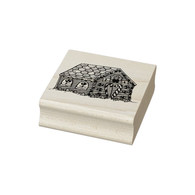 Gingerbread House Christmas Holiday Housewarming Rubber Stamp (Stamp)