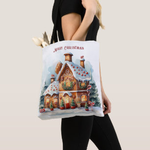 Gingerbread House Christmas Holiday Tote Bag