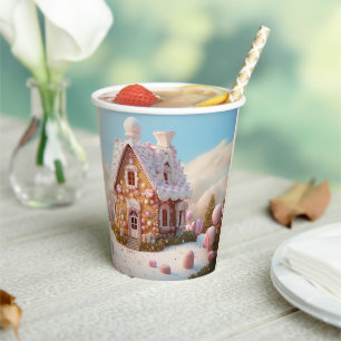 Gingerbread House Christmas Paper Cups
