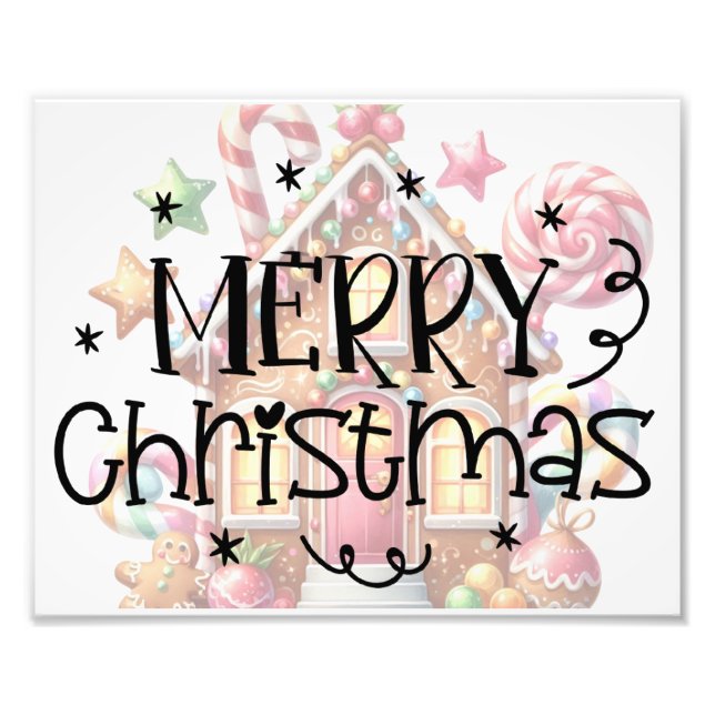 Gingerbread house Christmas Photo Print (Front)