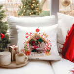 Gingerbread House Christmas Photo Throw Pillow<br><div class="desc">This Christmas Photo Pillow features a playful gingerbread house design. With a blend of joyful colours and festive Christmas charm. Matching items in our Gingerbread House Christmas Collection</div>