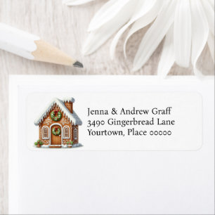 Gingerbread House Christmas Return Address