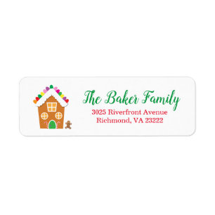 Gingerbread House Christmas Return Address