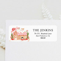 Gingerbread House Christmas Return Address Label