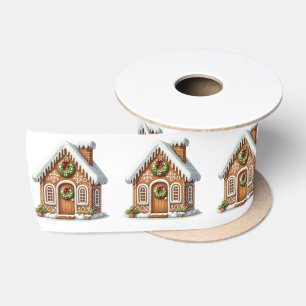 Gingerbread House Christmas Satin Ribbon