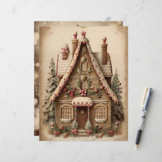 Gingerbread House Christmas Scrapbook Paper