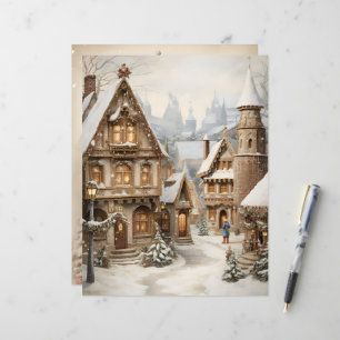 Gingerbread House Christmas Scrapbook Paper