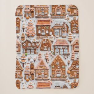 Gingerbread House Christmas Sherpa Blanket