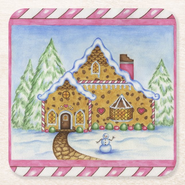 Gingerbread House Coasters (Front)