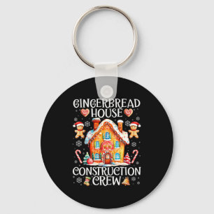 Gingerbread House Construction Crew Baking Christm Keychain