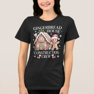 Gingerbread House Construction Crew - Christmas Tri-Blend Shirt