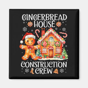 Gingerbread House Construction Crew Cookies Baking Magnet