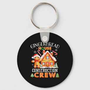 Gingerbread House Construction Crew Decorating Bak Keychain