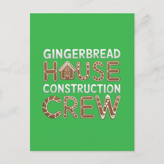 Gingerbread House Construction Crew Digital Art  Postcard (Front)