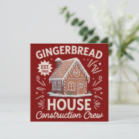 Gingerbread House Construction Crew Funny Xmas 