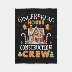 Gingerbread House Construction Crew Kids Men Women Fleece Blanket