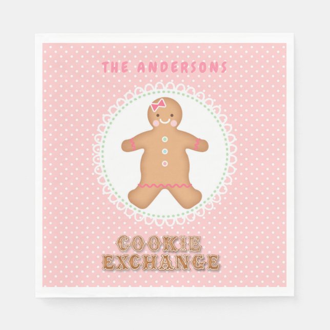 Gingerbread  House | Cookie Exchange Personalized Napkin (Front)