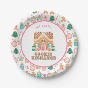 Gingerbread  House   Cookie Exchange Personalized  Paper Plate