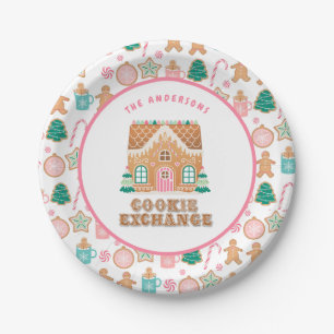 Gingerbread House Cookie Exchange Personalized Paper Plate