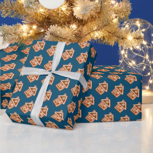 Gingerbread house cookie pattern Christmas Wrapping Paper