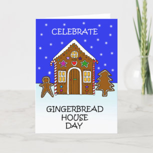 Gingerbread House Day December 12th Holiday Card