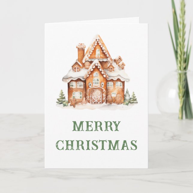 Gingerbread House Decorating Christmas Party Holiday Card (Front)
