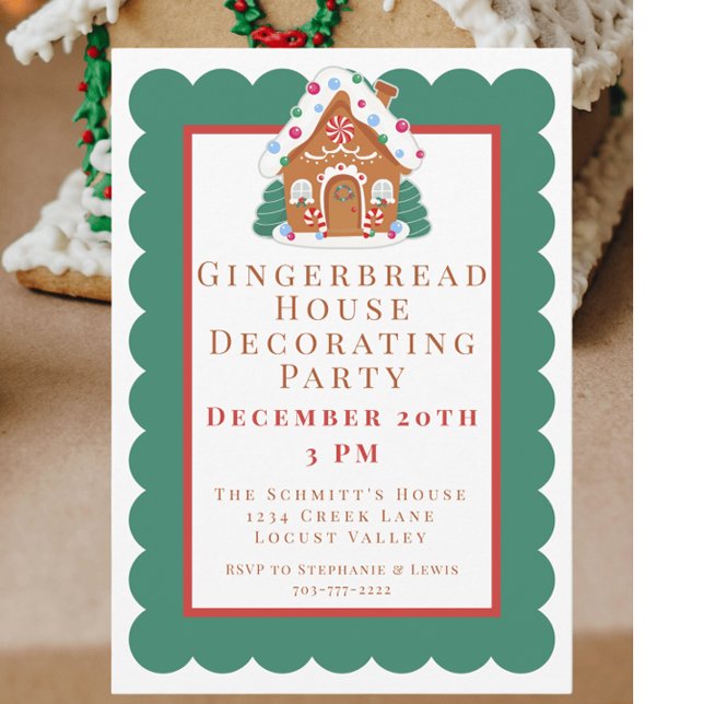 Gingerbread House Decorating Christmas Party Invitation (Creator Uploaded)