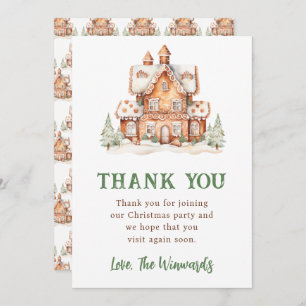 Gingerbread House Decorating Christmas Party Thank You Card