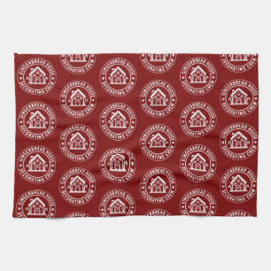 Gingerbread House Decorating Crew Christmas Family Kitchen Towel