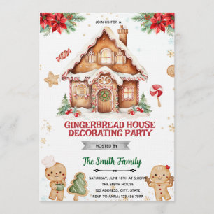 Gingerbread House Decorating Party Invitation
