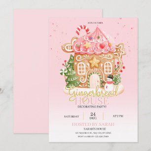 Gingerbread House Decorating Party Invitation 