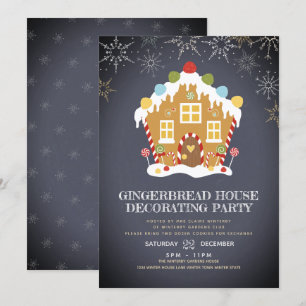 Gingerbread House Decorating Party Invitation