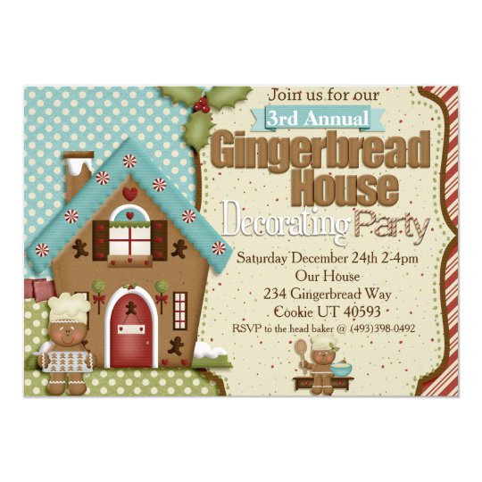 Gingerbread House Decorating Party Invitation