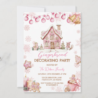 Gingerbread House Decorating Party Invite 