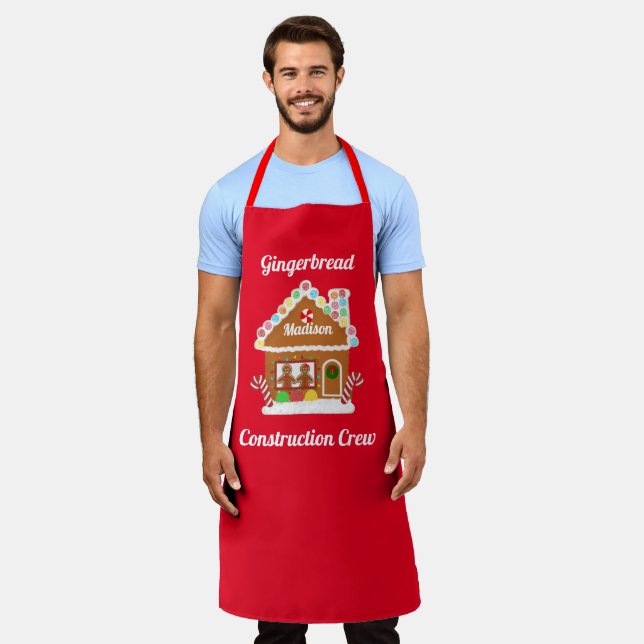 Gingerbread House Decorating Party - Large Apron (Worn)