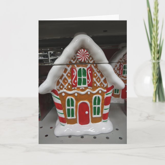 Gingerbread House Decoration Holiday Card (Front)