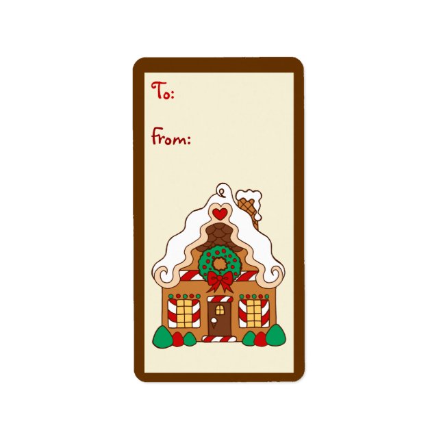 Gingerbread  House Gift Tag Labels (Front)