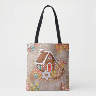 Gingerbread House & Gingerbread Cookies Tote Bag