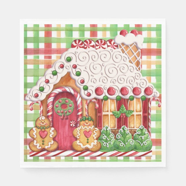 Gingerbread House Gingerbread Family Napkin (Front)