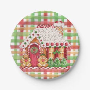 Gingerbread House Gingerbread Family Paper Plate