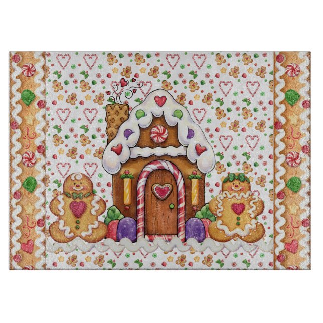 Gingerbread House Gingerbread Man Cutting Board (Front)