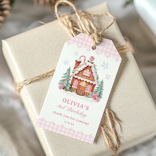 Gingerbread House Girl Birthday Party  Gift Tags